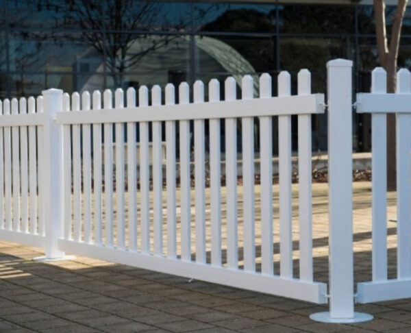 PVC white picket fence - 1.84m panel