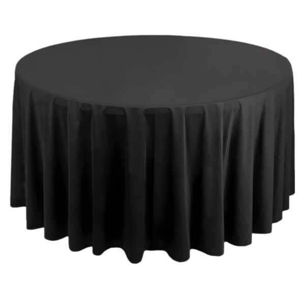 Black round tablecloth (274 cm for 1.5 round table)