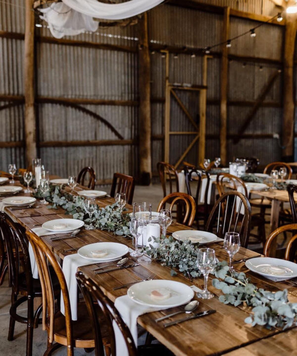 Rustic timber trestle table - 1.8m (seats 6-8) - Image 9