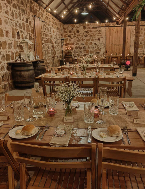 Rustic timber trestle table - 1.8m (seats 6-8) - Image 7