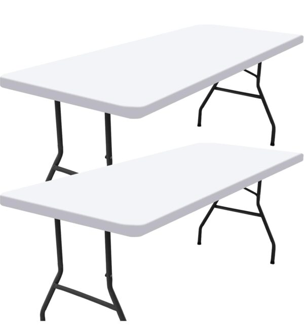 6ft bi-fold heavy duty white table - Image 2