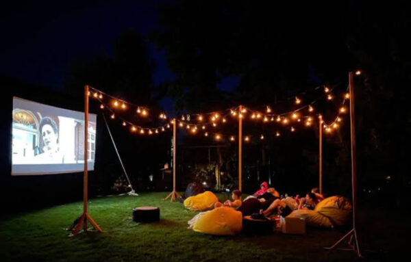 Option 7: Cinema/movie night hire (Same as option 6 + fairy floss machine and festoon lights)