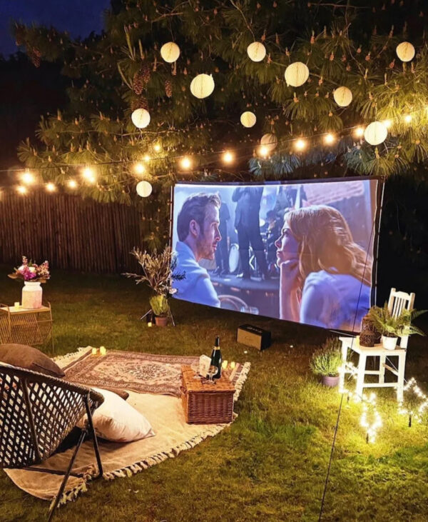 Option 3: Cinema/movie night hire – (Same as option 2 + bean bags & grass mat)