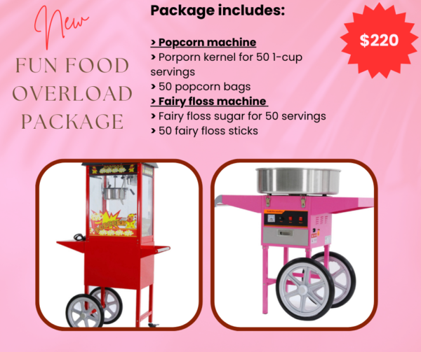 Popcorn and fairy floss machine combo