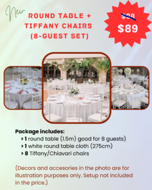 Round table with tiffany chairs package